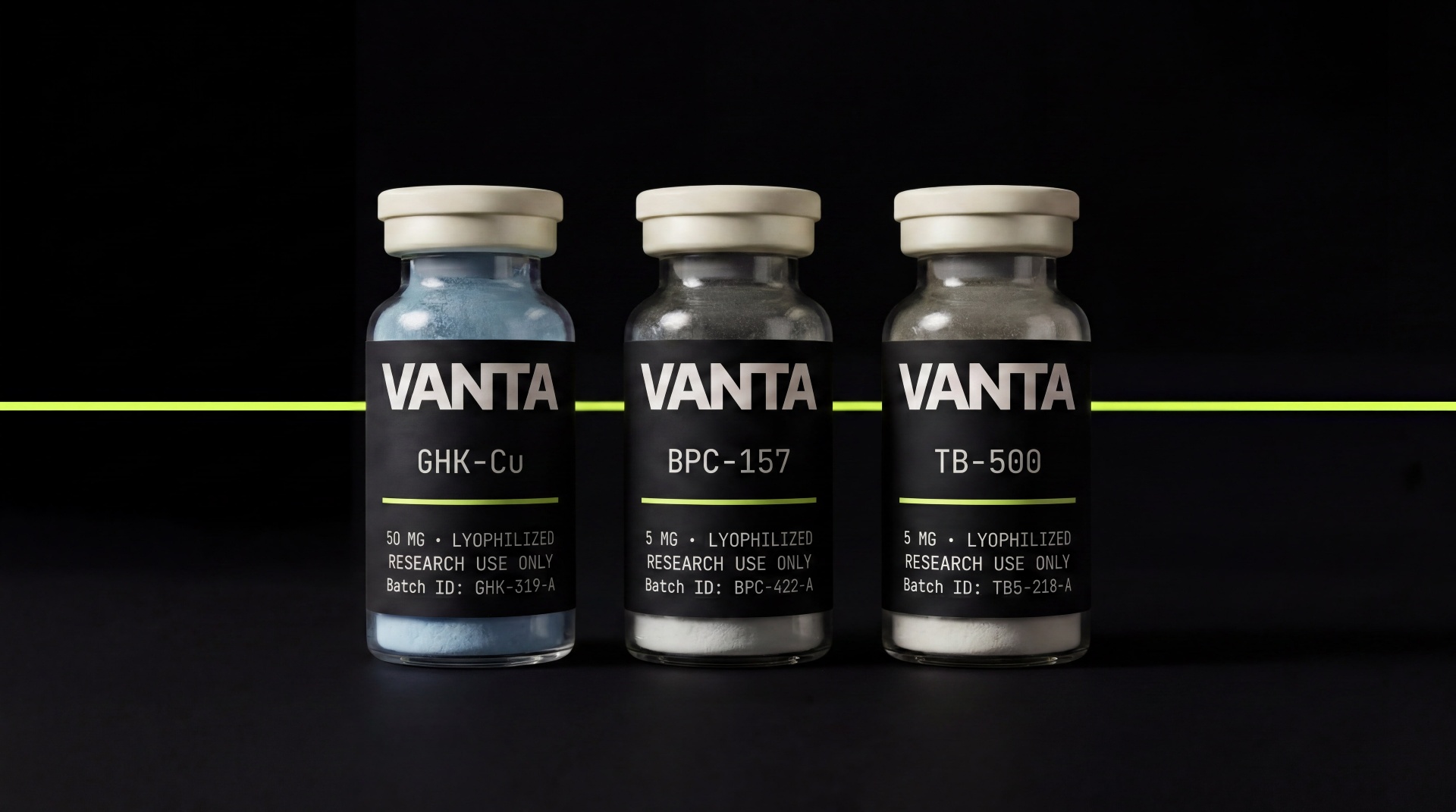 VANTA research-grade peptide vials